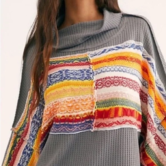 We The Free Leah Swit Dolman Sleeve Top Sweater Free People Women’s Size Medium - Picture 4 of 12